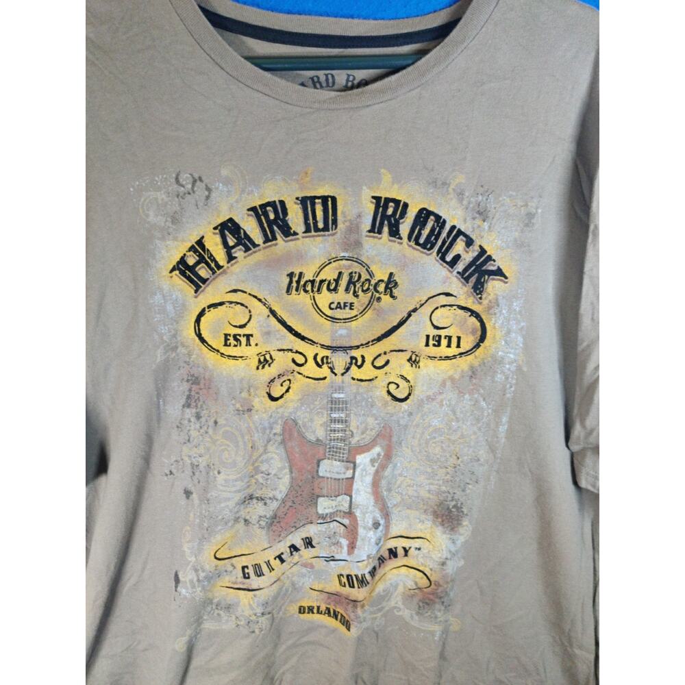 Hard Rock Cafe Orlando "Guitar Company" T-Shirt Brown [Graphic Music Men's XL - Picture 3 of 10